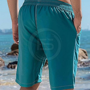 Shorts coupe-vent personnalisés pour hommes 100 % polyester, couleur unie, décontractés, athlétiques, séchage rapide, taille mi-haute avec cordon de serrage - Product Image 6