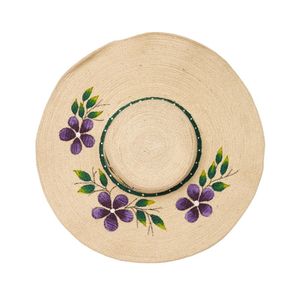 Chapeau de soleil en paille à fleurs, style Panama, à large bord, en papier, pour adultes, voyage, plage, extérieur, fête - Product Image 2