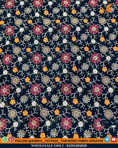 Tissu en velours doux de qualité supérieure avec broderie et travail de sequins jacquard pour robe de soirée de luxe et vêtements de cérémonie, matière tendance - Product Image 5