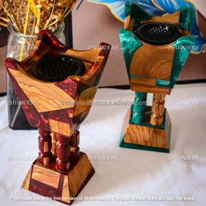 Soporte Bakhoor de resina de madera de lujo moderno con acabado brillante para Majlis árabe elegante y Ambiente de fragancia para el hogar - Product Image 5