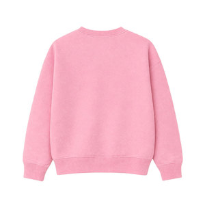 Sweat-shirt à col rond pour femme OEM, rose, avec strass, inscription « Positive Vibes », style streetwear oversize, tenue décontractée, mode - Product Image 3