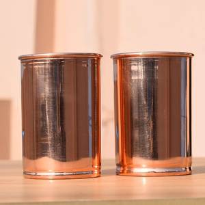 Copper Vacuum Flask Set With 2 Straight Cups Insulated Metal Drinkware for Kitchen Use - Product Image 2