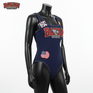 Traje de Baño para Mujer, 200 GSM, Tela de Poliéster y Spandex, Azul Marino, Traje de Baño Deportivo, Logotipo Personalizado - Product Image 6