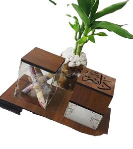 Juego de regalo con incrustaciones de madreperla y quemador de madera maciza Bakhoor, elegante soporte de incienso árabe para Oud Bukhoor, decoración festiva para el hogar - Product Image 5