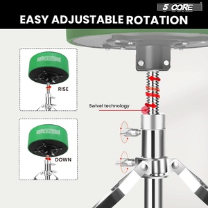 5 Core Drum Throne 5" <b>Padded</b> Guitar Stool Adjustable Heavy Duty Music <b>Chair</b> Seat w Luxury Velvet Top - Product Image 5
