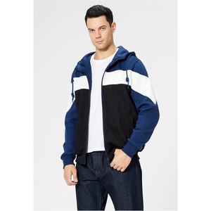 Sudadera con capucha y cremallera personalizada barata para hombre, chaqueta con capucha y cremallera de bloque de color, sudaderas deportivas informales ajustadas, sudaderas en blanco - Product Image 2