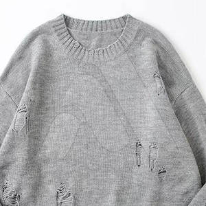 Suéter Casual Holgado de Punto para Hombre, Cómodo, 100% Algodón, Transpirable, de Alta Calidad, Estilo Desgastado, Personalizado - Product Image 6