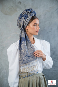 Pañuelo Cuadrado de Seda Estampado Personalizado de Lujo con Borlas, Tela Ligera, Pañuelo de Moda para Mujer, Suministro de Fabricante OEM - Product Image 2