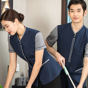 Uniforme Unisex para Personal de Hotel, Conjunto de Camisa y Pantalones de Tela de Poliéster y Algodón, Ropa de Trabajo para Recepcionistas de Restaurantes - Product Image 5