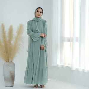 Abaya Musulmana Moderna con Adornos de Piedras de Lujo, Vestido Casual Diario para Mujer, Ligero, Transpirable, de Secado Rápido, Hecho a Mano, con Cuello Barco y Largo hasta el Suelo - Product Image 4