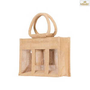 Bolsa de Yute Resistente con Compartimentos, Bolsa de Compras Reutilizable Ecológica - Product Image 4