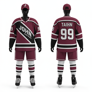 Uniforme de Hockey sobre Hielo para Mujer, Transpirable, de Poliéster Interlock, en Colores Verde Azulado, Blanco y Negro, con Diseño de Paneles Diagonales, Logotipo del Equipo Personalizado por Sublimación - Product Image 2