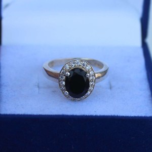 Black Onyx <b>Ring</b> Handmade <b>925</b> Sterling <b>Silver</b> Cubic Zirconia Statement Gemstone <b>Ring</b> Gift For Her - Product Image 2