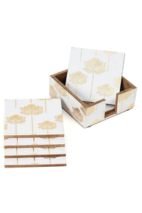 Ensemble de sous-verres carrés modernes en bois naturel faits à la main, résistants à la chaleur, pour la protection de la table, sous-verres pour boissons, assiettes et plats domestiques - Product Image 2
