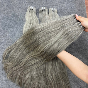 ผมแท้เวียดนามสีเทาธรรมชาติแบบเป็นมัด คุณภาพสูง ราคาถูก - Product Image 4