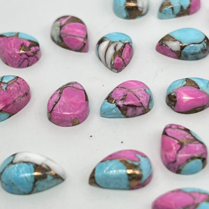 Pierres précieuses naturelles de qualité supérieure AAA+ en coton turquoise, forme poire, cabochons polis pour la fabrication de bijoux - Product Image 2