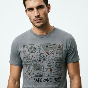 Camiseta de algodón grueso personalizada para hombre, fabricante de camisetas con estampado gráfico de boxeo de terror y zombis, ropa urbana desgastada para hombre - Product Image 3