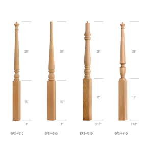 Precio al por mayor: Puntal de escalera de madera maciza de roble rojo, decorativo, tradicional, prémium, moderno, rústico y ecológico. - Product Image 2