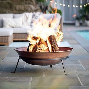 Brasero de luxe en cuivre, bol chauffant extérieur, centre de table de jardin en métal artisanal de qualité supérieure, ornement décoratif pour patio, pour usage exclusif - Product Image 2