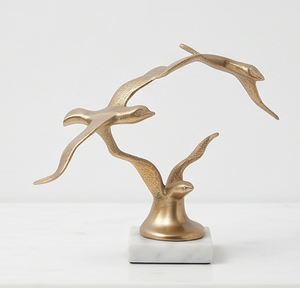 <b>Gold</b> Abstract Seagull Sculpture Modern Bird Art <b>Decorative</b> Item For Home Office And <b>Living</b> <b>Room</b> Use - Product Image 1