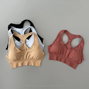 Sports Bra for Women Push Strappy Back Crop Tops Padded Running Gym Workout Active Wear Wirefree Yoga Bra Lightweight Seamless - Product Image 1