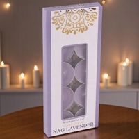 Lavendel Duft Tee licht Kerze Farbbox Hellbraun Gel Wachs Unscented Tee lichter Kerzen für die Inneneinrichtung Runde Packung mit 10 Stück