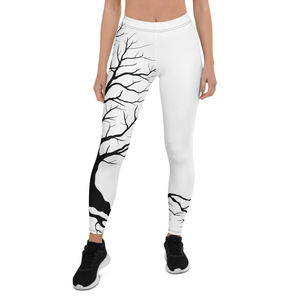 Leggings de mujer de moda, color blanco, sublimados, pantalones de yoga, leggings de cintura alta para hacer ejercicio, para damas. - Product Image 1