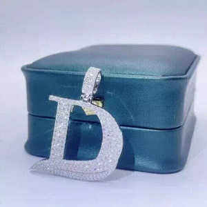 Colgante con Letra del Alfabeto, Colgante Personalizado con Inicial, Colgante Hip Hop con Letra Inicial, Joyería Personalizada con Diamantes Moissanite Brillantes para Hombre y Mujer, Regalo - Product Image 3
