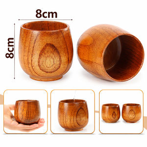 Juego de Tazas de Madera Hechas a Mano, Ecológicas y Duraderas, Tazas Reutilizables de Estilo Vintage para Té y Café, Artículos de Bebida de Madera Natural para el Hogar, Cocina, Cafetería y Bar - Product Image 6