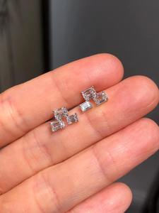 1.30CT Lab Grown Diamond Stud Earrings 14K White Gold Minimal Diamond Earrings for Women Elegant Fine Jewelry <b>Gift</b> - Product Image 3