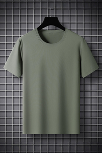 Camiseta de Algodón Lisa con Cuello Redondo para Hombre, Transpirable, Suave, Ligera, Cómoda, Informal, para Uso Diario, Verano - Product Image 4