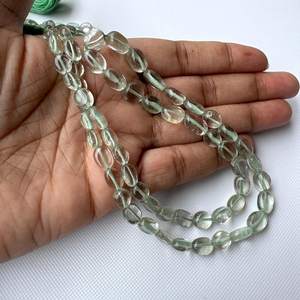 Perles de pierres précieuses en améthyste verte naturelle, lisses, ovales, pour la fabrication de bijoux, pierres en vrac de haute qualité - Product Image 5