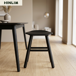 Modern Minimalist Wood <b>Stool</b> Black Minimalist Design Living Room Furniture Durable Home <b>Stool</b> - Product Image 3