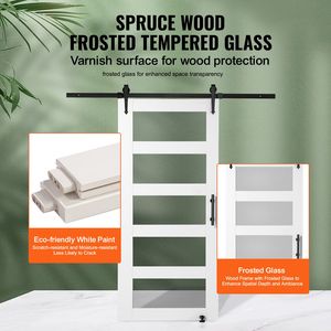 Kit Ferramenta per Porta Scorrevole in Legno e Vetro 8 in 1, 42'' x 84'', Silenzioso e Scorrevole, per Soggiorno - Product Image 3