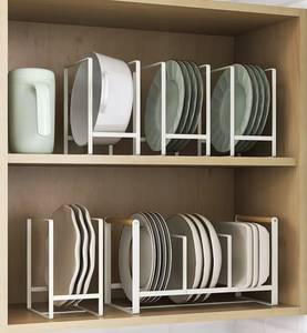 Single Tier Modern Waterproof Stackable Kitchen Countertop Storage Rack <b>Standing</b> Sink Organizer White Metal Shelf for Kitchen - Product Image 2