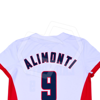 Seragam Tim Olahraga Unisex Baseball Dua Kancing Premium Ramah Lingkungan Jersey Lengan Pendek Sublimasi Penyerap Keringat Putih Merah Biru Tua