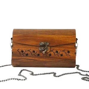 Pochette élégante en bois, faite à la main, à prix abordable, pour femme, idéale pour les soirées, mariages, événements et occasions festives - Product Image 6