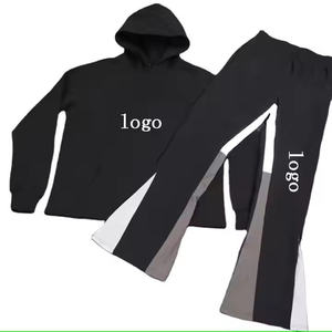 ชุดเซ็ตเสื้อฮู้ดดี้เอวกลางทรงหลวมขาบานผ้าฝ้าย 100% ป้องกันริ้วรอยแบบพิเศษ พร้อมกางเกงขายาวลำลองสำหรับผู้ชาย ชุดลำลองสองชิ้น มีกระเป๋าหลายช่อง - Product Image 6