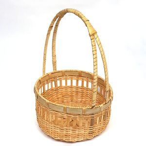 <b>Weave</b> bamboo gift <b>basket</b> hand-crafted natural fiber <b>baskets</b> father day gifts display containers - Product Image 2