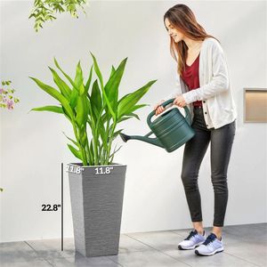 Set di 3 Vasi Conici Grigi da Esterno per Piante con Radici Profonde o Piccoli Alberi - Product Image 6