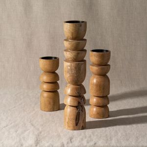 Porte-bougie en bois fait main de qualité supérieure - Durable, de haute qualité, cadeau de Noël pour la décoration de la maison - Product Image 2