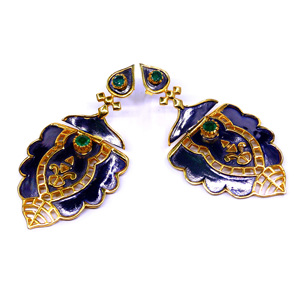 Boucles d'oreilles pendantes en améthyste plaquées or, motif fleur, taille ovale, pierres précieuses multicolores, pour femmes, vente en gros - Product Image 6