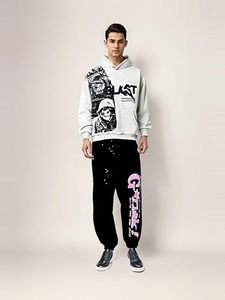 เสื้อฮู้ดผู้ชายผ้าฟลีซผสมโพลีเอสเตอร์และคอตตอน สวมใส่สบาย อุ่นสบาย เหมาะสำหรับฤดูใบไม้ร่วงและฤดูหนาว มีสไตล์ทันสมัย เหมาะสำหรับใส่ลำลองหรือเล่นกีฬา มีกระเป๋า ซักง่าย - Product Image 4