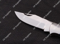 UA Supplies OEM Couteau pliant en acier inoxydable forgé à la main, manche en corne de cerf, tranchant comme un rasoir, 58 HRC, professionnel, tactique, DIY
