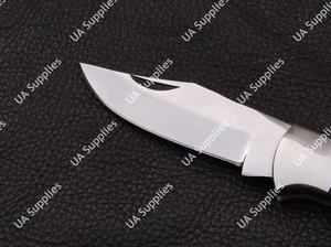 Cuchillo Plegable de Acero Inoxidable Forjado a Mano Personalizado, Mango de Cuerno de Jabalí, Afilado como una Navaja, 58 HRC, Cuchillo Plegable Táctico Profesional para Camping - Product Image 6