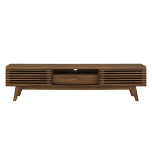 Soporte de TV de diseño minimalista Gabinete de almacenamiento de madera moderno con un cajón y dos gabinetes de madera maciza natural - Product Image 1