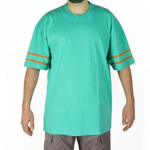 Camisetas de punto grueso transpirables de estilo nuevo para hombre, de cuello redondo, lisas, teñidas, a cuadros, de gran tamaño y resistentes. - Product Image 1