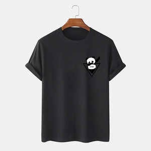 T-shirt blanc à manches courtes pour homme avec imprimé de dessin animé Panda Dab, col rond, style décontracté, coupe régulière, tissu jersey - Product Image 6