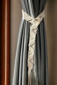 Handmade <b>Macrame</b> Curtain Tiebacks: Boho Window Treatment - Product Image 3