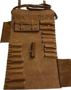 Nouvel Arrivage – Ensemble de Couteaux de Cuisine en Cuir Véritable Marron Foncé, Organisateur de Couverts Enroulable, Outil de Chef, Logo Personnalisé LKR-0312 - Product Image 1